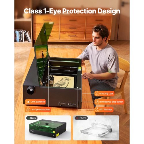 Laser Engraver, 20W, Laser Engraving and Cutting Machine with Enclosure Camera, Laser Cutter, 36000 mm/min, 19.7 x 12.6 in Working Area, for Wood, Leather, Glass, Paper, Certain Metal, Class 1