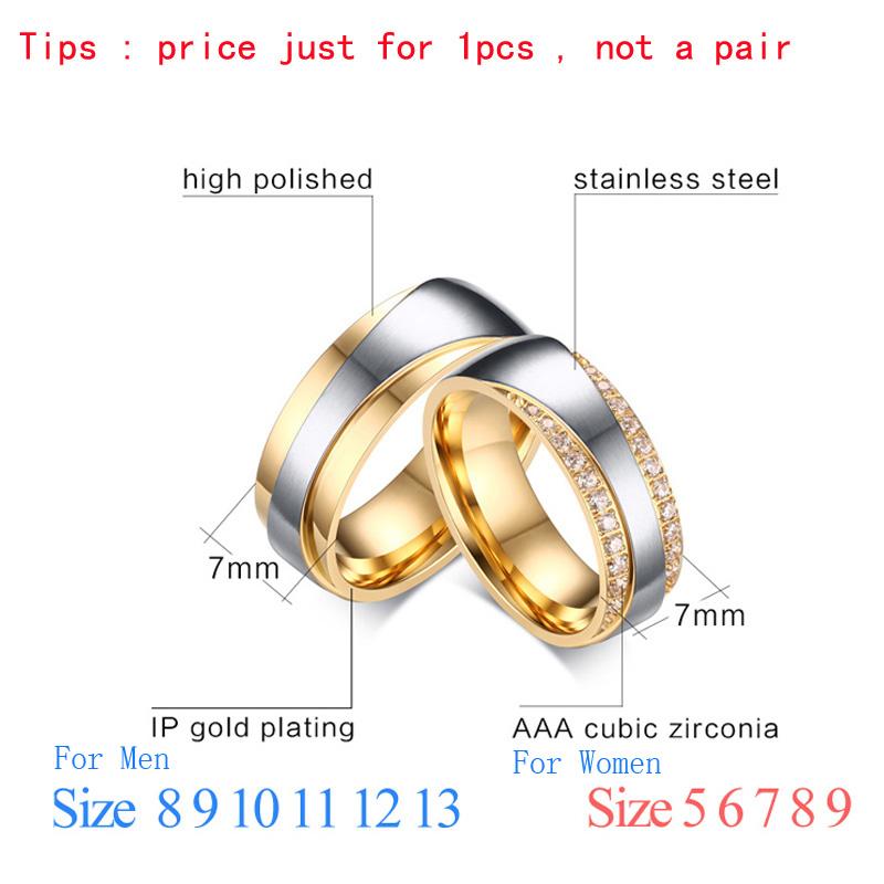 Vnox Wedding Rings for Women Men Promise Lover Valentine's Day Gift