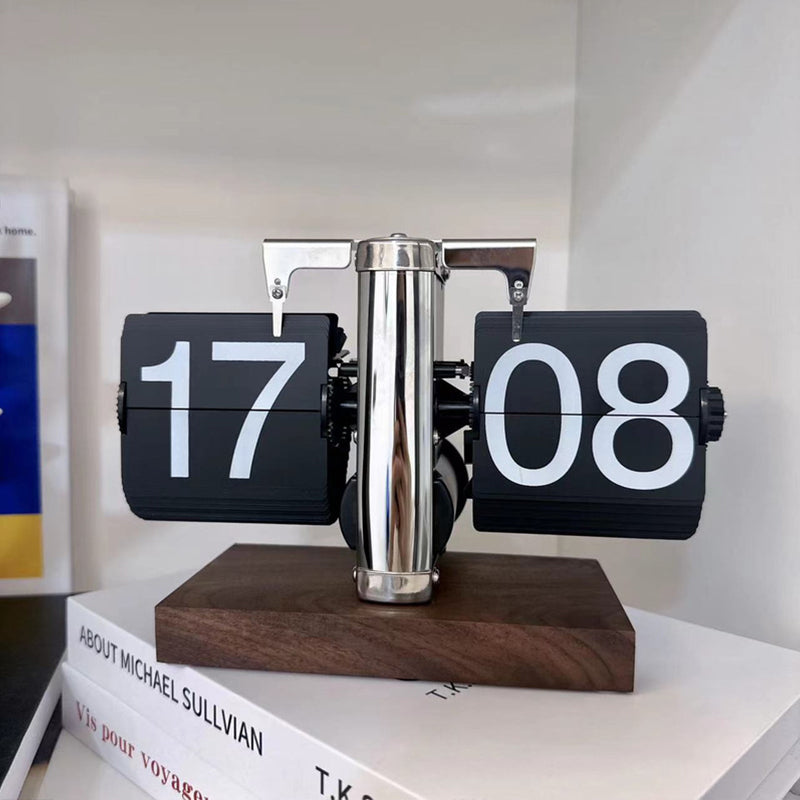 Battery-powered eprolo Retro flip digital clock showing time, vintage mechanical design ideal for home or office decor.