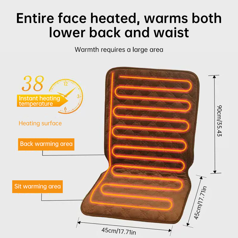 eprolo heated seat cushion with integrated backrest, 220V electric office chair warmer with smart timer and ergonomic design