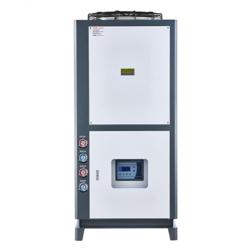 Air-Cooled Water Chiller, 25 HP, Industrial Water Chiller with 60,480 Kcal/h Cooling Capacity, Dual Compressor, 53 Gal Large Tank, LED Display, Cooler for Cooling Water, Not Air Conditioner