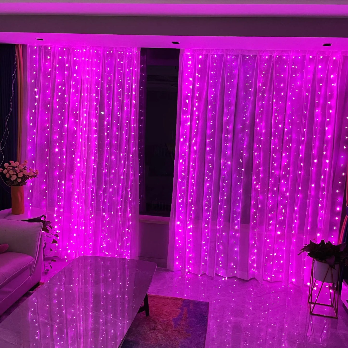 3x3m USB-Powered LED Curtain String Light Decor
