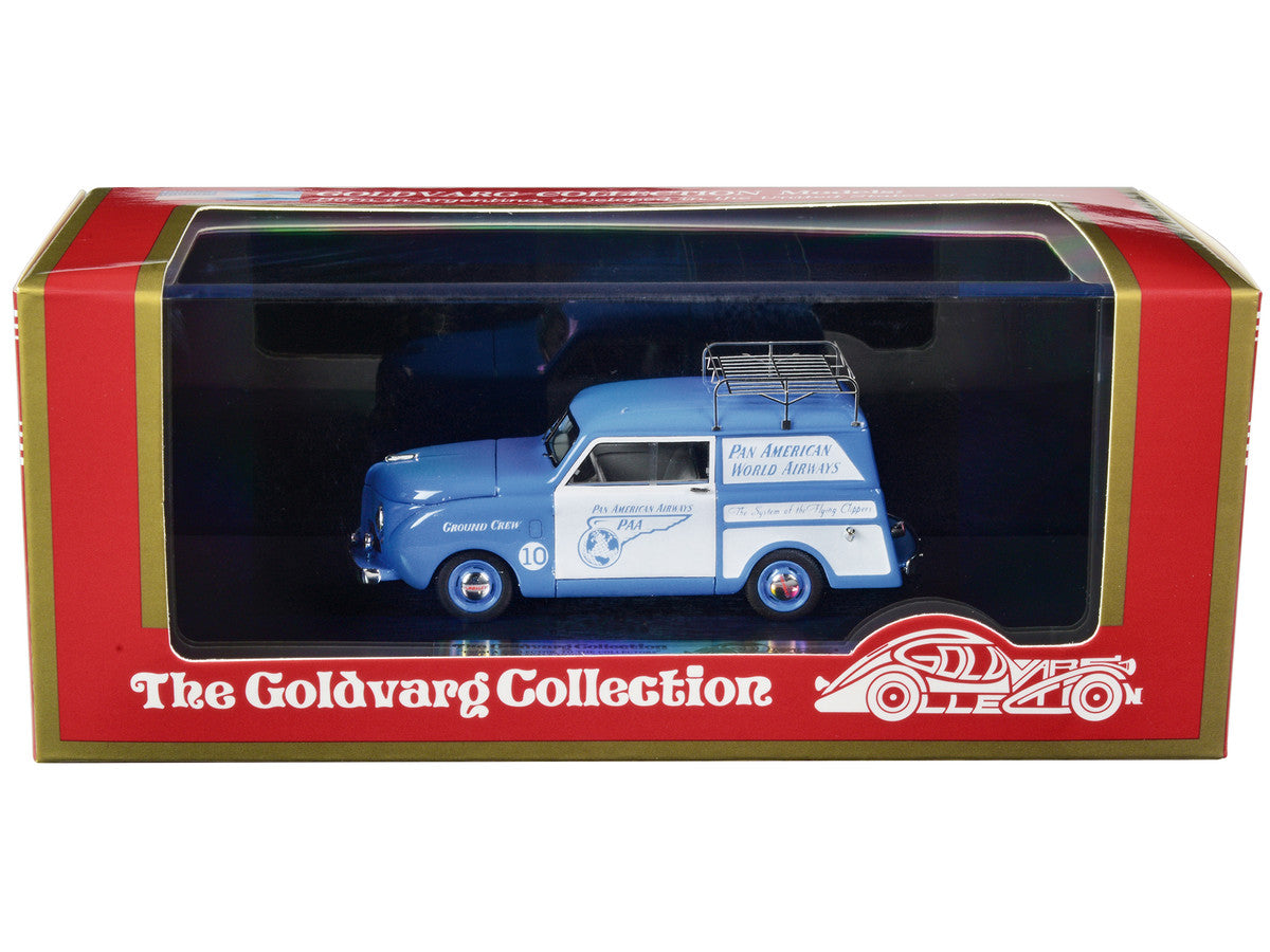 1948 Crosley Station Wagon Blue and White "Pan American Airways Ground Crew" with Roof Rack Limited Edition to 240 pieces Worldwide 1/43 Model Car by Goldvarg Collection-0