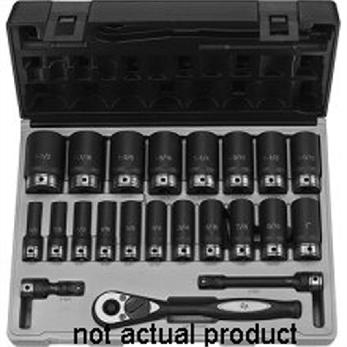 Grey Pneumatic 1/2-inch drive deep duo-socket in grey, 15/16-inch size, 6-point socket for automotive and mechanical use
