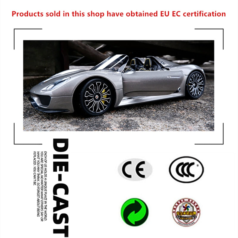 welly-1-24-porsche-918-car-alloy-car-model-simulation-car-decoration-collection-gift-toy-die-casting-model-boy-toy
