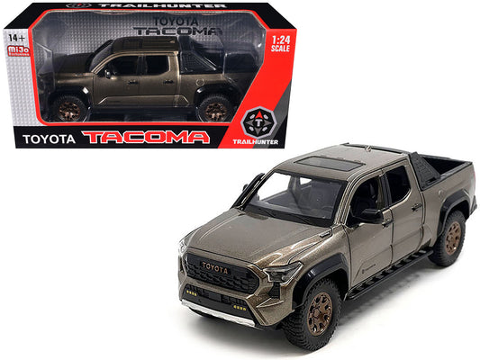 2024 Toyota Tacoma Trailhunter Edition bronze metallic 1/24 diecast model pickup truck, detailed and realistic toy replica