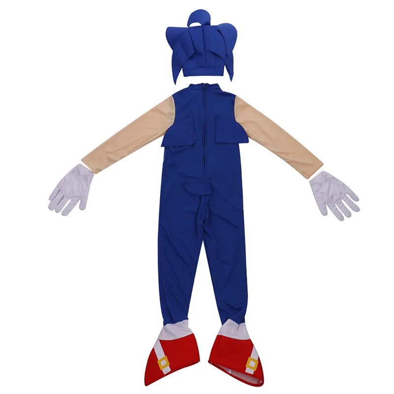 Deluxe Sonic The Hedgehog Costume Children Game Character Cosplay Halloween Costume For Kids