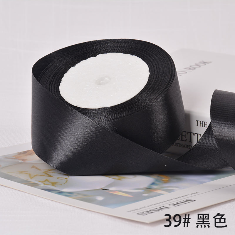6-10-12-15-20-25-40mm Satin Ribbons for Wedding Birthday Party Gift Wrapping Tape Christmas Halloween DIY Crafts Handmade Ribbon