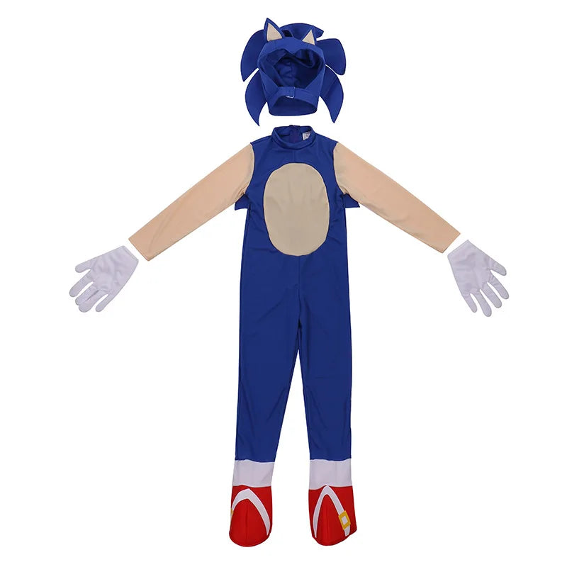 Deluxe Sonic The Hedgehog Costume Children Game Character Cosplay Halloween Costume For Kids
