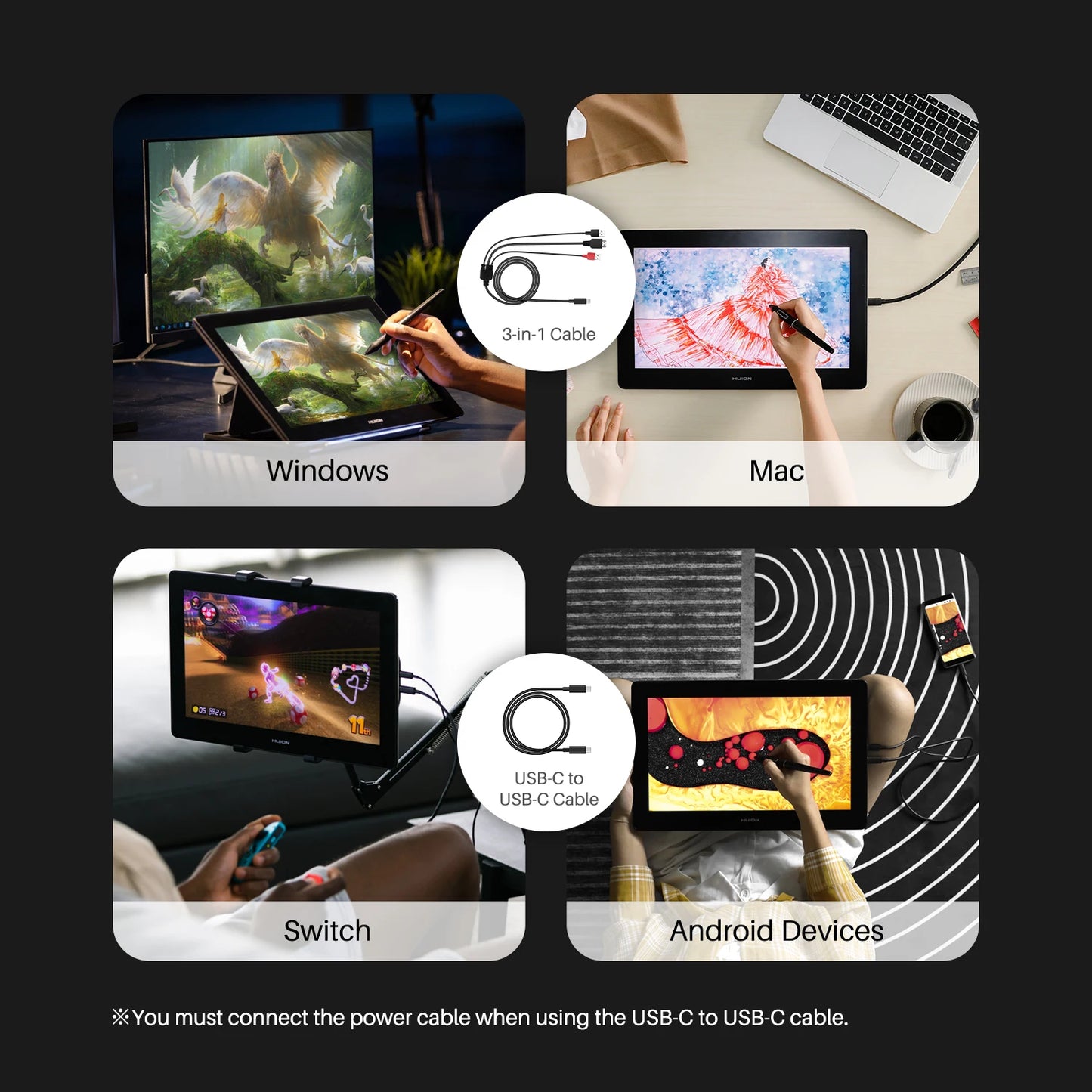 Huion Kamvas Pro 16 4K Series Graphics Tablet 15.6 Inch Screen Monitor UHD Resolution Professional Artists Display 88%/105% NTSC