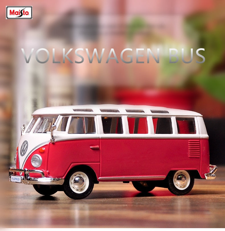 Maisto 1:25 Volkswagen Bus Samba Hot  Alloy car model die-casting model car simulation car decoration collection gift toy