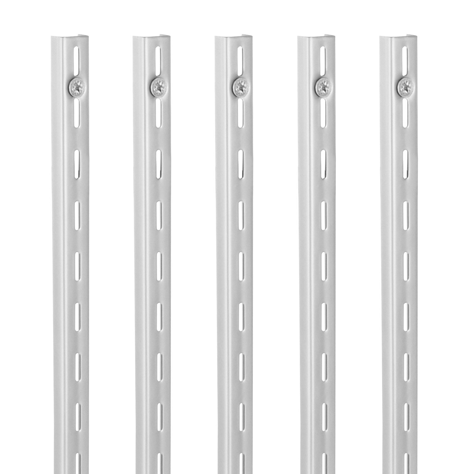 Shelf Pilaster, 39-inch 10 Pack, Upright Wall Shelving System, Heavy Duty Support System Single Slot Shelf Rails, 40 Screws Included, Suitable for Cabinet Closet Organization Storage, Silver - American Smart