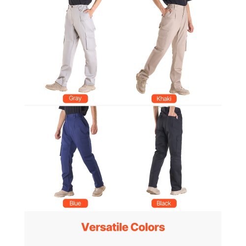 FR Pants for Men, 9 oz 100% Cotton, Flame-Resistant Cargo Pants with Multi-Pockets and Elastic Waist, Reinforced Tear-proof Stitching, Ideal for Welding Work and Casual Wear, XL Size, Dark Blue