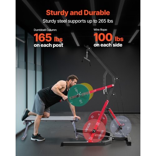 Home Gym Equipment, Leverage Gym with 2:1 Ratio LAT Low Row System, Strength Training Machine for Squats Deadlifts Bench Press Bicep Curls, Home Gym Machine, Adjustable Full Body Workout Station