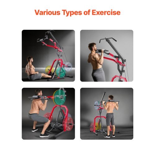 Home Gym Equipment, Leverage Gym with 2:1 Ratio LAT Low Row System, Strength Training Machine for Squats Deadlifts Bench Press Bicep Curls, Home Gym Machine, Adjustable Full Body Workout Station