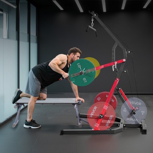 Home Gym Equipment, Leverage Gym with 2:1 Ratio LAT Low Row System, Strength Training Machine for Squats Deadlifts Bench Press Bicep Curls, Home Gym Machine, Adjustable Full Body Workout Station