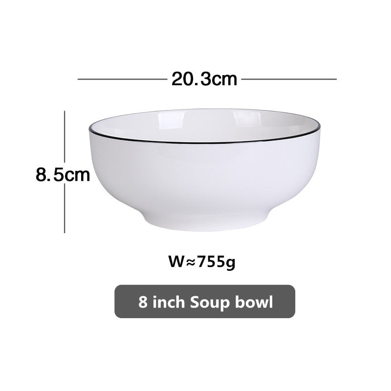 white-with-black-edge-dinner-plate-ceramic-kitchen-tray-food-dishes-rice-salad-noodles-bowl-soup-kitchen-cook-tool-1pcs-sale