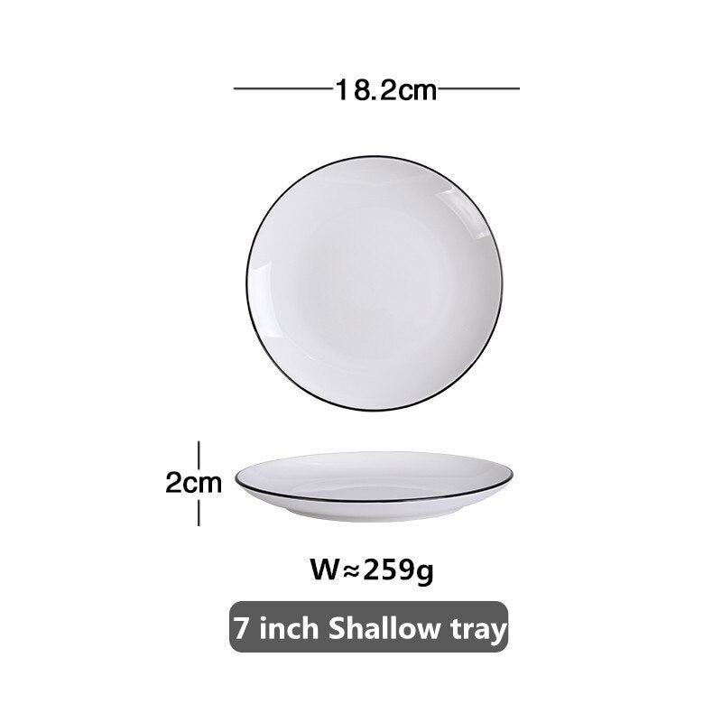 white-with-black-edge-dinner-plate-ceramic-kitchen-tray-food-dishes-rice-salad-noodles-bowl-soup-kitchen-cook-tool-1pcs-sale