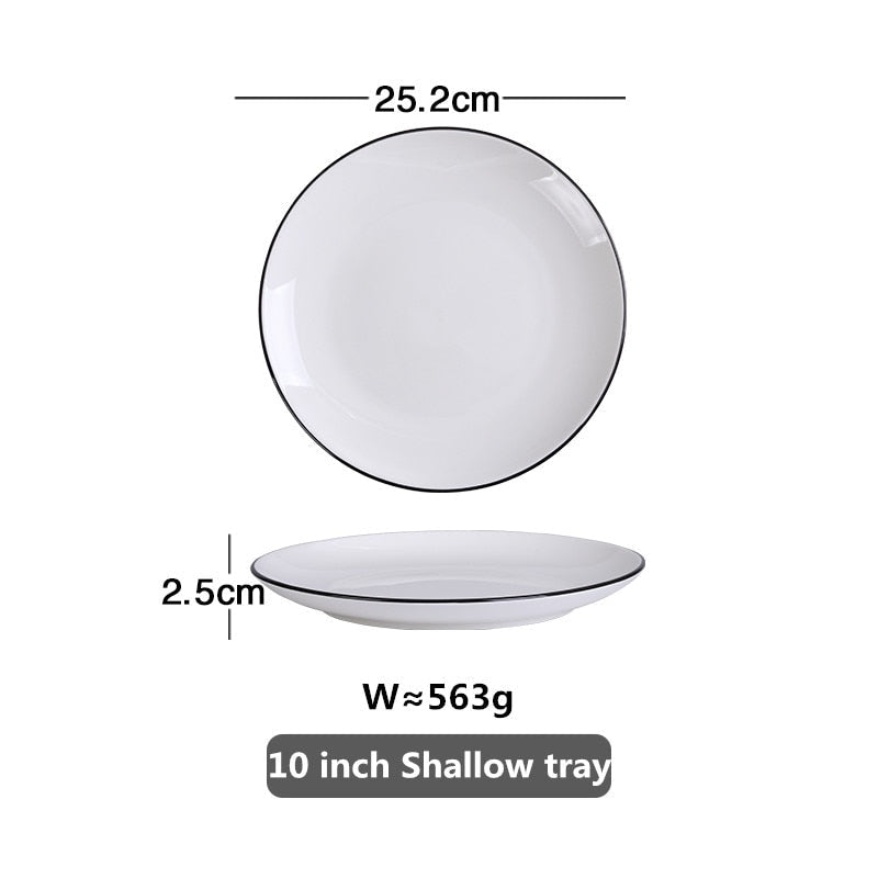 white-with-black-edge-dinner-plate-ceramic-kitchen-tray-food-dishes-rice-salad-noodles-bowl-soup-kitchen-cook-tool-1pcs-sale