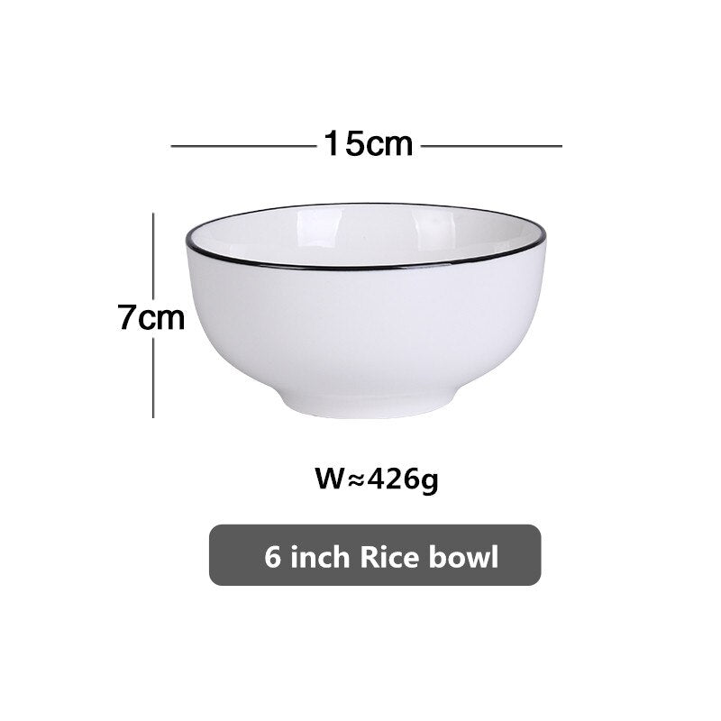 white-with-black-edge-dinner-plate-ceramic-kitchen-tray-food-dishes-rice-salad-noodles-bowl-soup-kitchen-cook-tool-1pcs-sale