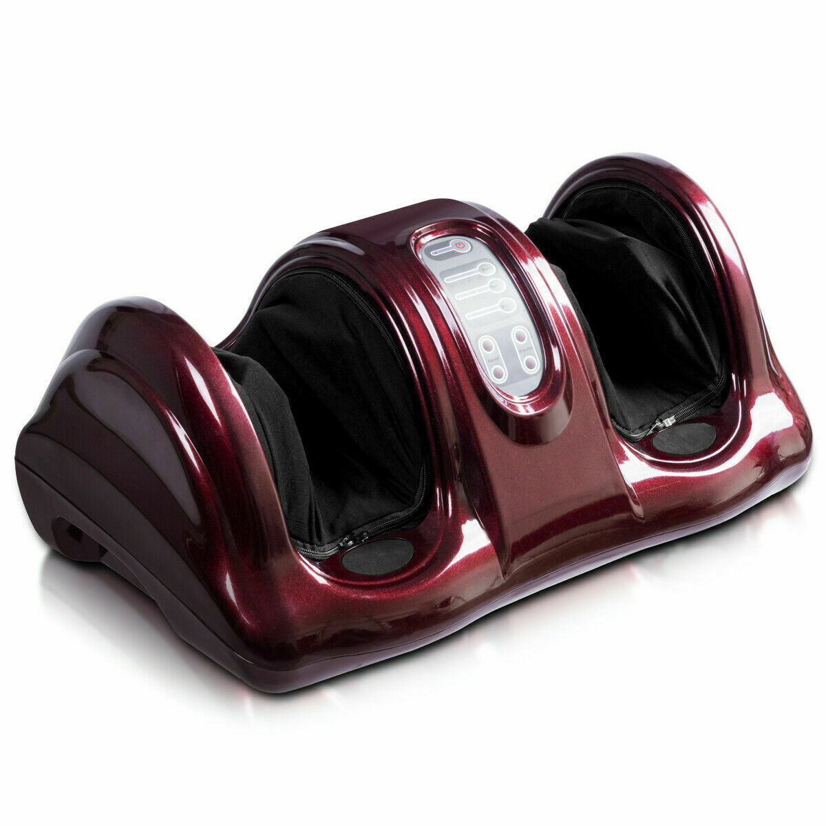 Dark red American Smart Shiatsu foot massager with high-intensity rollers for relaxing foot therapy.