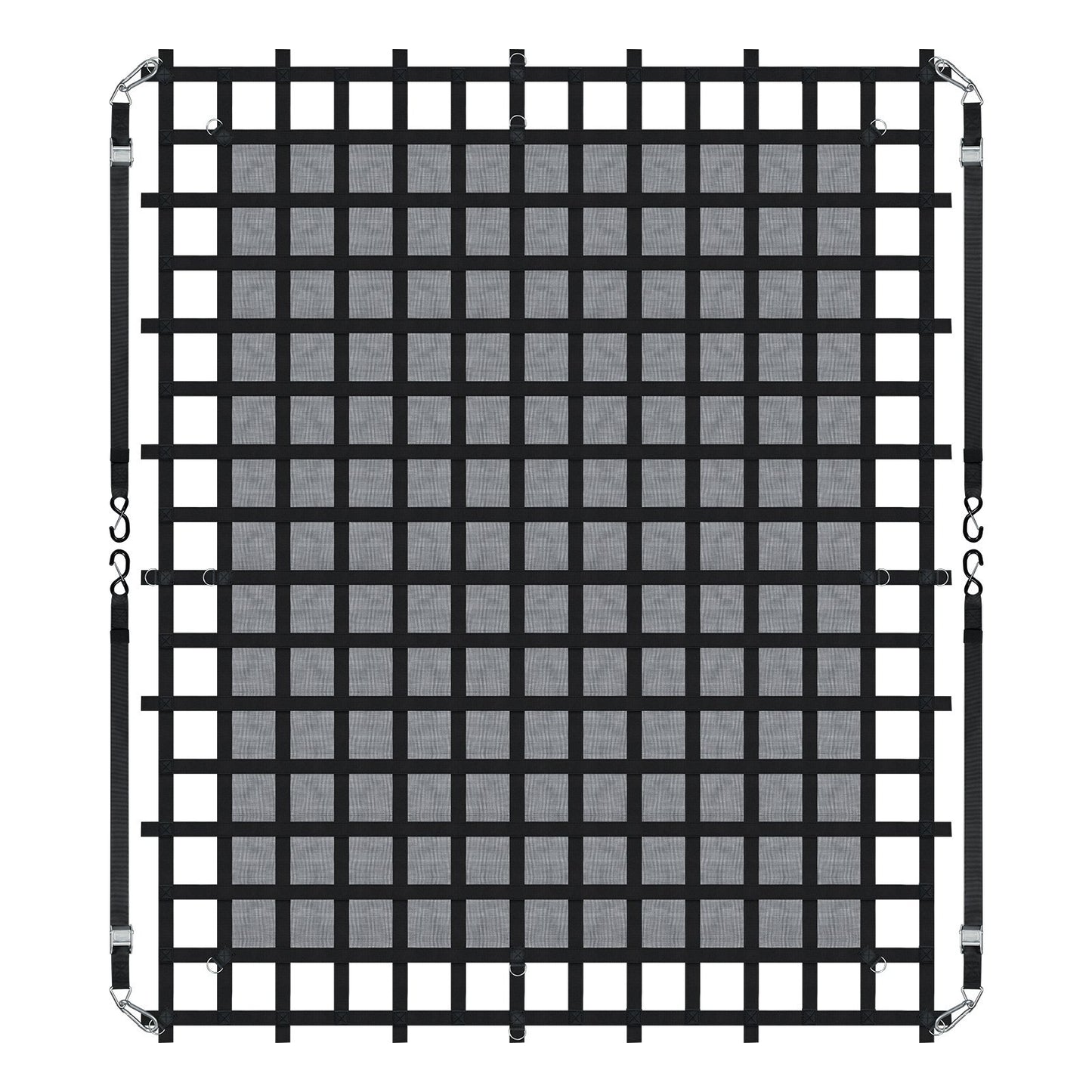 Cargo Net, 120 in x 105 in, Heavy Duty Truck Cargo Net for Truck Bed, 4 Adjustable Straps with Carabiners & S-Hooks, Wear-resistant & Weather-proof, Suitable for Pickup, Truck, Jeep, SUV, Boat