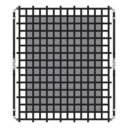 Cargo Net, 120 in x 105 in, Heavy Duty Truck Cargo Net for Truck Bed, 4 Adjustable Straps with Carabiners & S-Hooks, Wear-resistant & Weather-proof, Suitable for Pickup, Truck, Jeep, SUV, Boat