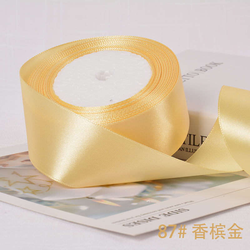 6-10-12-15-20-25-40mm Satin Ribbons for Wedding Birthday Party Gift Wrapping Tape Christmas Halloween DIY Crafts Handmade Ribbon