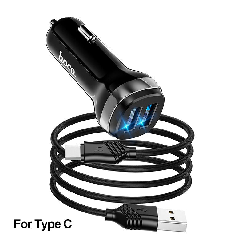 hoco-mini-4-8a-usb-car-charger-for-iphone-xiaomi-tablet-gps-fast-charger-car-charger-dual-usb-car-phone-charger-adapter-in-car