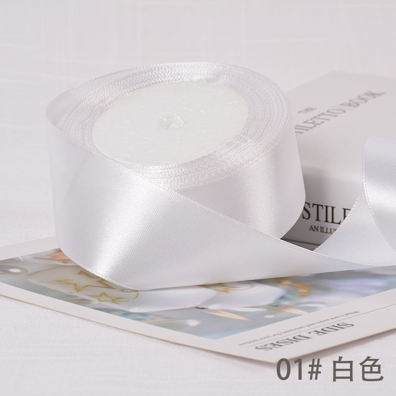 6-10-12-15-20-25-40mm Satin Ribbons for Wedding Birthday Party Gift Wrapping Tape Christmas Halloween DIY Crafts Handmade Ribbon
