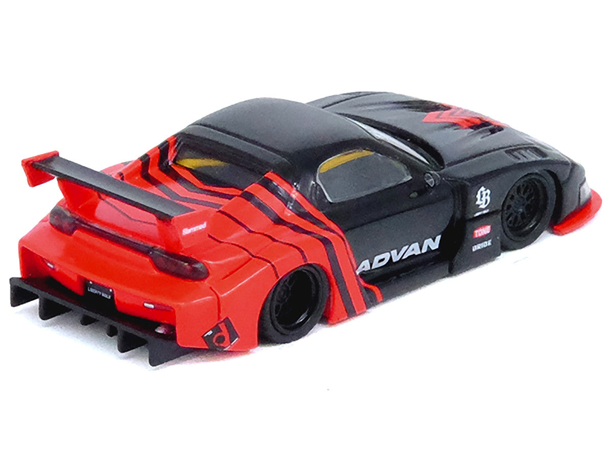Mazda RX7 (FD3S) LB-Super-Silhouette RHD (Right Hand Drive) "Advan Livery" Red and Black 1/64 Diecast Model Car by Inno Models-0