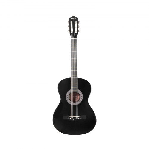 Classical Guitar, 38 Inch, Wood Classical Guitar Starter Kit for Beginners, with Nylon Strings, Gig Bag, Strap, Tuner, Extra Strings, Picks, Capo, Basswood, for Teenagers Adults Students, Black - American Smart
