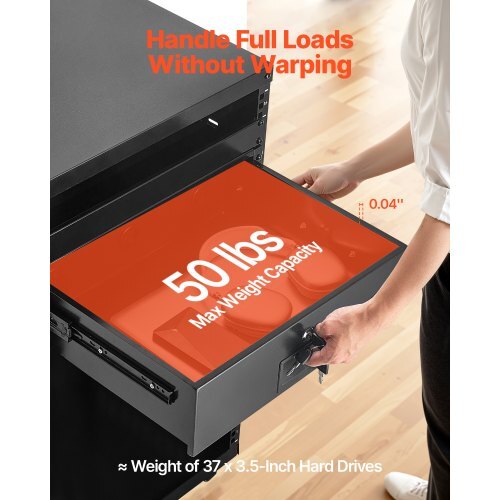 3U Rack Mount Drawer, 50 lbs Max Load-Bearing, Lockable Server Cabinet Case, Sliding Drawer with Lock and Cable Management Holes, for 19 in Network Equipment Server AV Rack or Cabinet Enclosure - American Smart