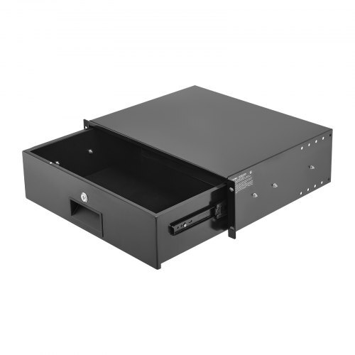 3U Rack Mount Drawer, 50 lbs Max Load-Bearing, Lockable Server Cabinet Case, Sliding Drawer with Lock and Cable Management Holes, for 19 in Network Equipment Server AV Rack or Cabinet Enclosure - American Smart