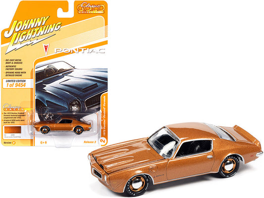 1972 Pontiac Firebird Formula Anaconda Gold Metallic "Classic Gold Collection" Series Limited Edition to 9454 pieces Worldwide 1/64 Diecast Model Car by Johnny Lightning-0