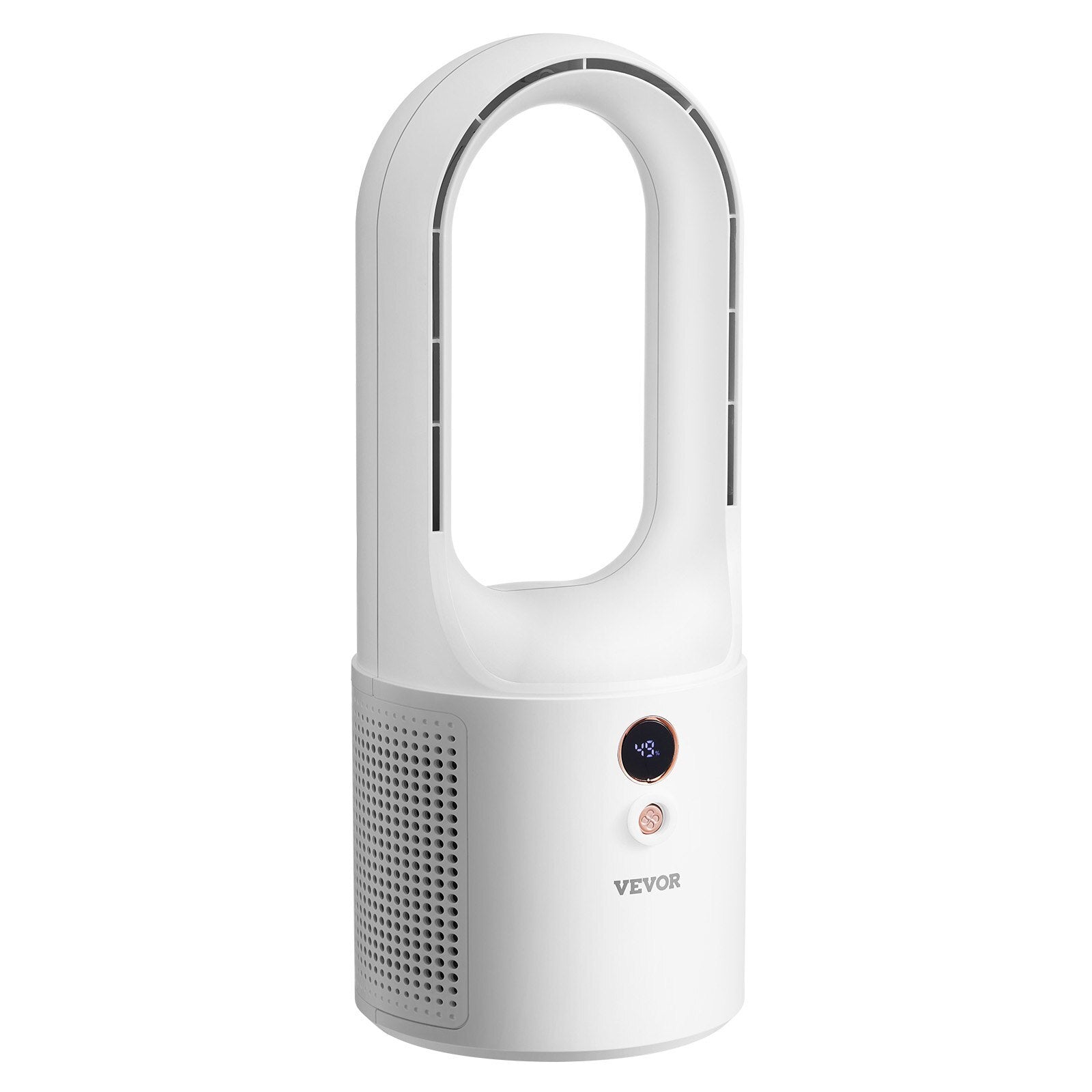 Desk Fan Bladeless, 12.99 Inch Portable Desk Fan, 6-Speed USB Quiet Cooling Small Tower Fan with Rechargeable Battery, Easy to Clean & Kids-Friendly, Blows Cold Air for Bedroom, Office, Home - American Smart