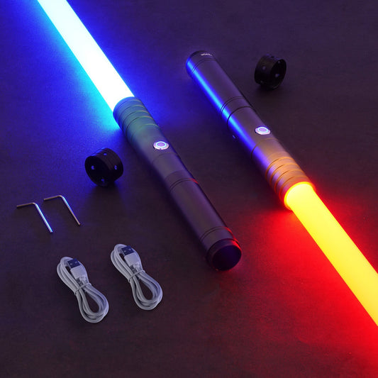 Light Sword, 2 Pack Light up Sword with 12 RGB Colors, 4 Sound Modes and Realistic Handle, Rechargeable Sword Toy for Adults and Kids, Christmas Day, Halloween Cosplay, Birthday