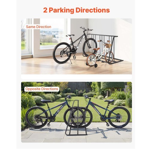 Bike Rack, Fits Tire Width 3 Inch/76.2 mm, Carbon Steel Double-Sided Grid Bike Rack Stand, Freestanding Bicycle Storage Holder for Curbside, Garage, Indoor, Outdoor Parking, 6-Bicycle Capacity