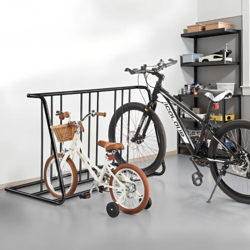 Bike Rack, Fits Tire Width 3 Inch/76.2 mm, Carbon Steel Double-Sided Grid Bike Rack Stand, Freestanding Bicycle Storage Holder for Curbside, Garage, Indoor, Outdoor Parking, 6-Bicycle Capacity