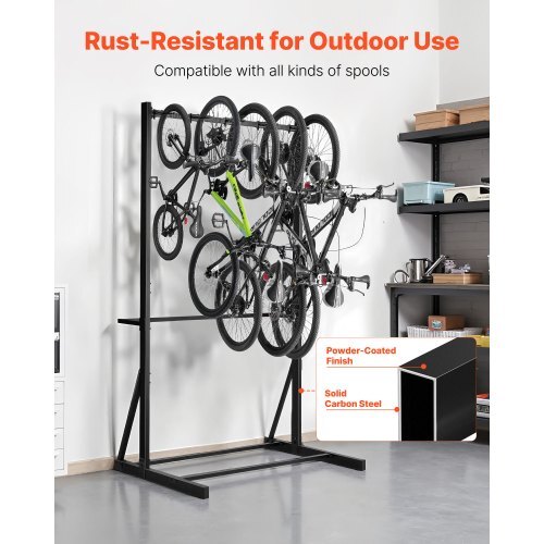 Bike Rack, 300LBS/136KG Capacity for up to 5 Bikes, Freestanding Bike Storage Rack, Carbon Steel Vertical Bicycle Stand for Home, Yard, Garage, Living Room, Indoor/Outdoor Bicycle Storage Stand