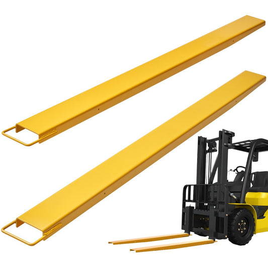 Pallet Fork Extensions, 84" Length 4.5" Width, Heavy Duty Carbon Steel Fork Extensions for Forklifts, 1 Pair Forklift Extensions, Industrial Forklift Fork Attachments for Forklift Truck, Yellow - American Smart
