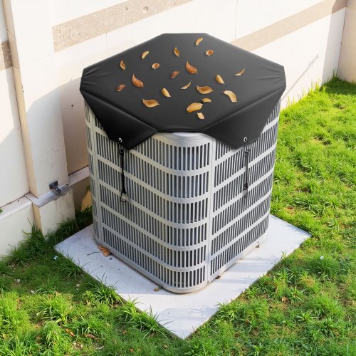 Air Conditioner Cover for Outside Units, 28 x 28 inch Central AC Cover for Air Conditioning Unit, Top Universal Mesh Defender Rainproof Easy Install for Outdoor Outside All Seasons, Black