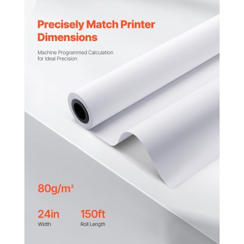 Wide Format Paper, 24 in x 150 ft Plotter Roll, 20 Rolls CAD Bond Rolls with 2 in Core, 20 LB Bond Paper Rolls, Ideal for CAD Drawings, Engineering Plans, GIS Maps, and Architectural Designs - American Smart