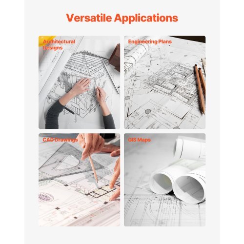 Wide Format Paper, 24 in x 150 ft Plotter Roll, 20 Rolls CAD Bond Rolls with 2 in Core, 20 LB Bond Paper Rolls, Ideal for CAD Drawings, Engineering Plans, GIS Maps, and Architectural Designs - American Smart