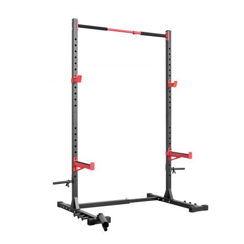 Power Cage Rack, Multifunctional Squat Rack for Home Gym, Width-Adjustable Workout Strength Training Equipment with 6 Band Pegs, Landmine Attachment & Safety Bars for Bench Press Squats Pull-Up - American Smart