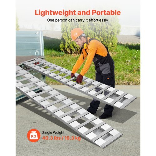 Loading Ramps, 2 Pcs 94 x 15 in, Durable Aluminum and Heavy-Duty Trailer Ramp Set with 16 Anti-Slip Plates, 6000 Lbs Combined Capacity, for Carts, Farm Tractors, ATVs, Lawn Mowers, Motorcycles