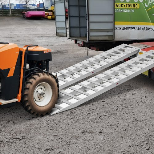 Loading Ramps, 2 Pcs 94 x 15 in, Durable Aluminum and Heavy-Duty Trailer Ramp Set with 16 Anti-Slip Plates, 6000 Lbs Combined Capacity, for Carts, Farm Tractors, ATVs, Lawn Mowers, Motorcycles