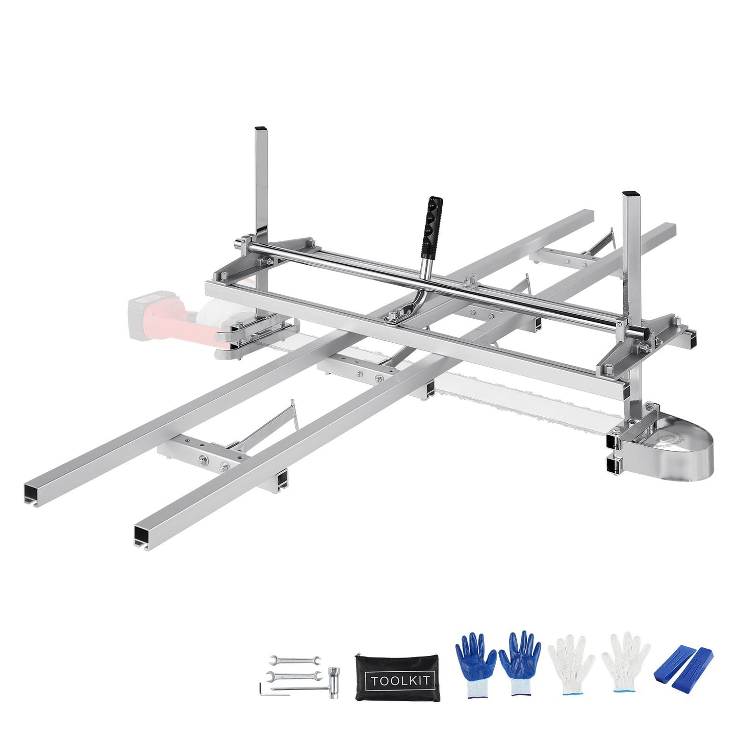 Chainsaw Mill and Rail Mill Guide System, Portable Sawmill 14"-36" Guide Bar, 9ft Aluminum Saw Milling Rail Guide with Chainsaw Planking Mill for Woodworkers and Carpenters - American Smart