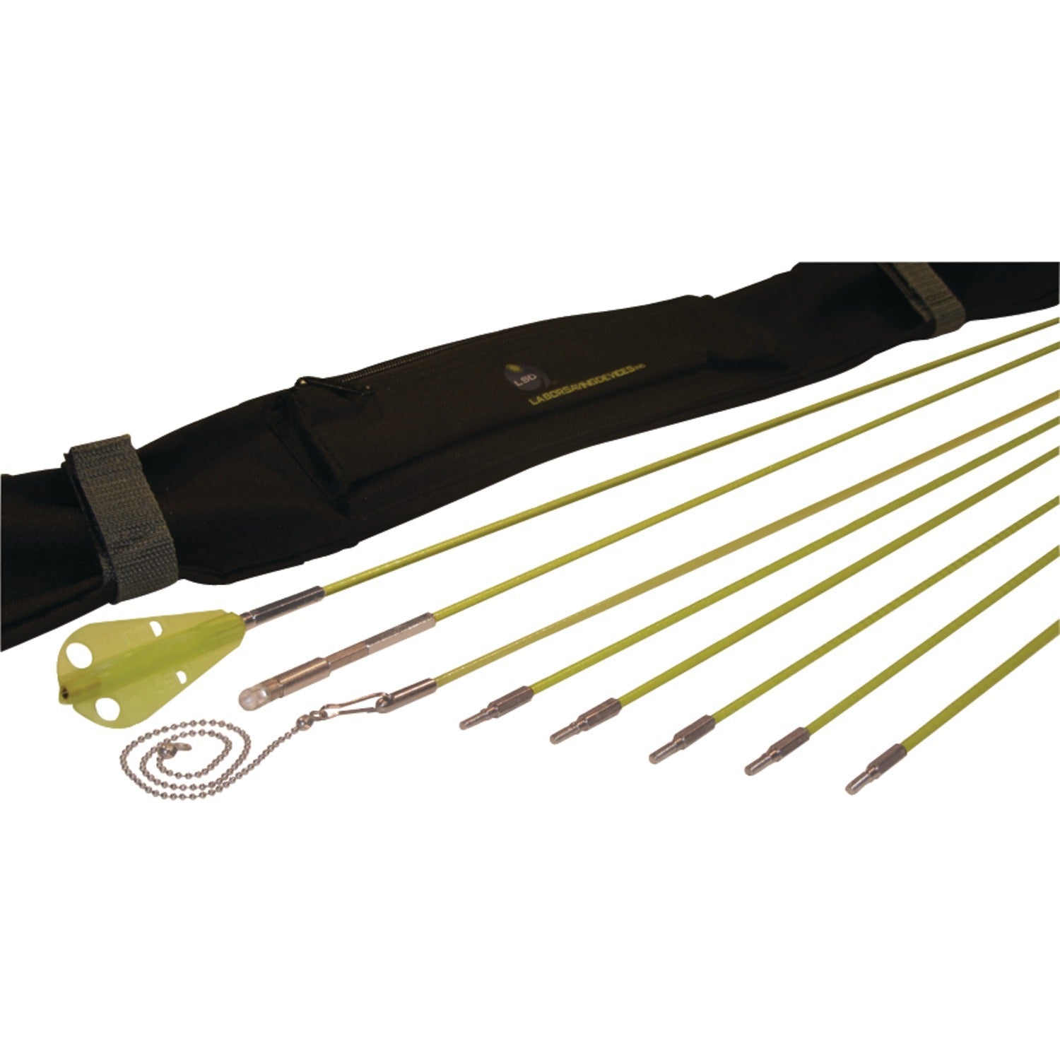 Labor Saving Devices 81-600 Creep-Zit compact threaded connector wire running and installation kit with a 24ft rod, for electrical wiring.