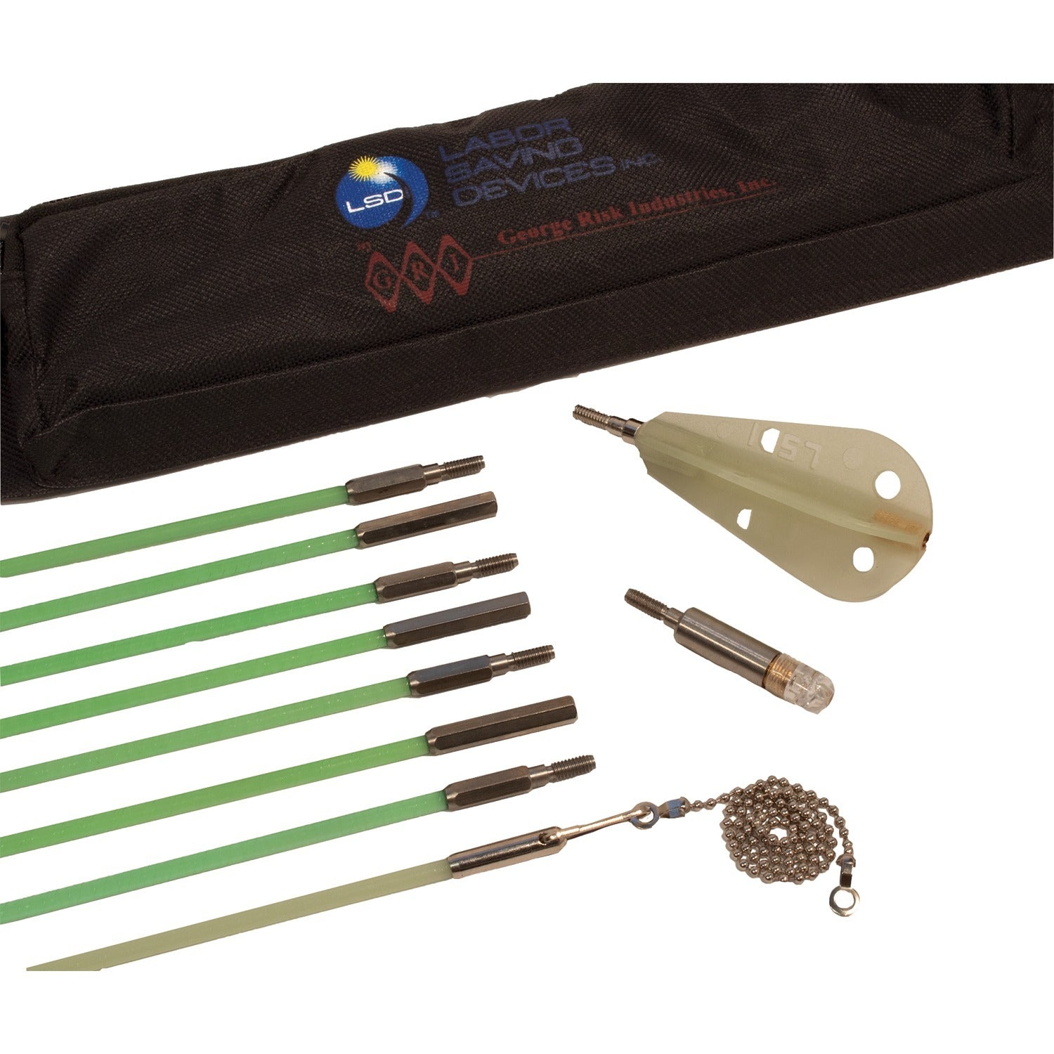 Labor Saving Devices 81-600 Creep-Zit compact threaded wire running rod kit with 24ft length for installing electrical wiring.